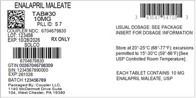 Label (43547 547 11 Enalapril 10mg 67046 798 30)